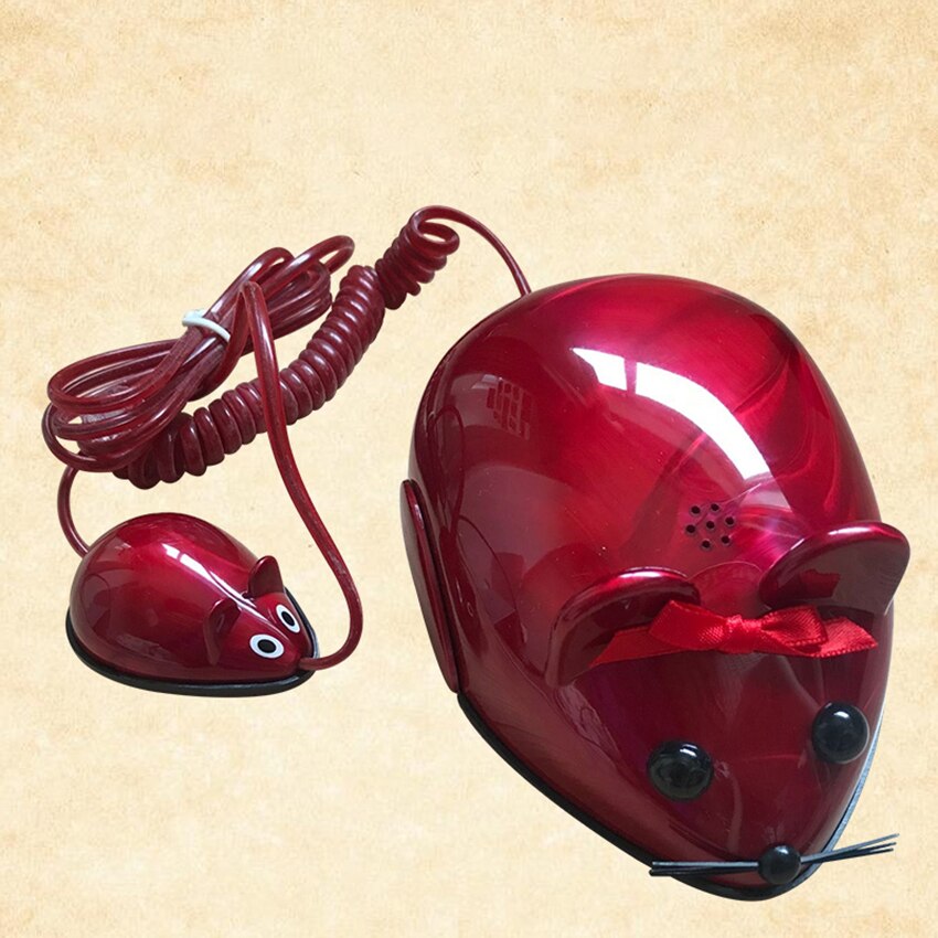 Simpatico topolino telefono con filo creativo casa ufficio telefono fisso fisso, tastiera illuminata, decorazione del telefono-rosso, bianco, grigio