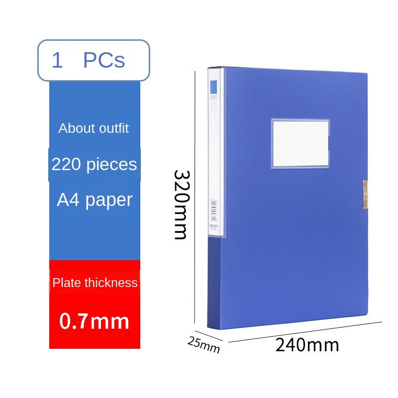 A4 filboks limning plast opbevaringsboks fil arrangør boks dokument boks fortykkelse etiket arrangør 1 stk: Stil 1