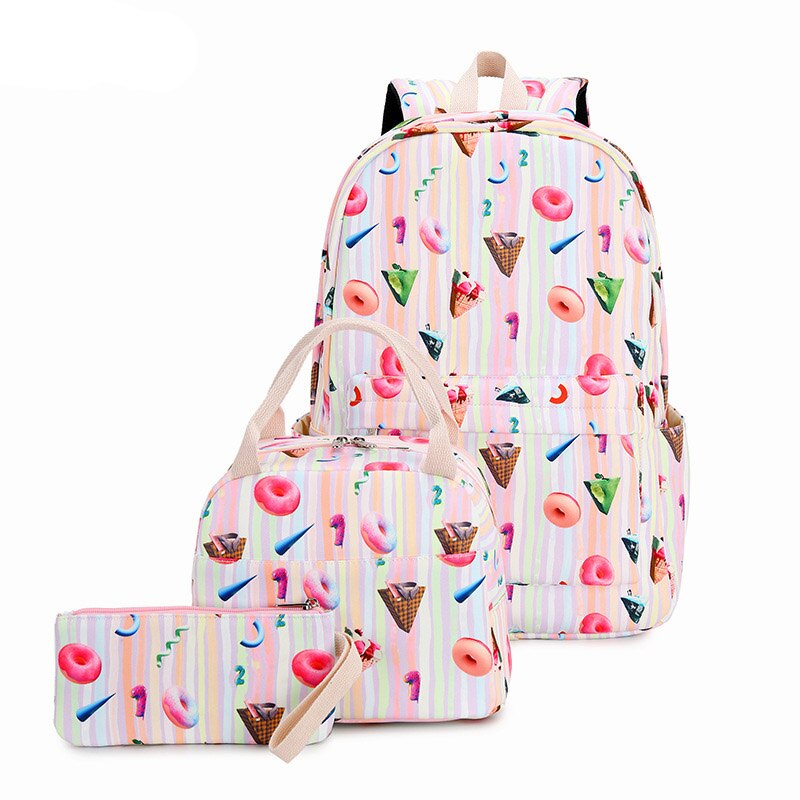 Teen piger rygsæk sæt børn skole bogtaske letvægts vandtæt polyester stor kapacitet 15 inches laptop taske piger skoletasker: Stil 2
