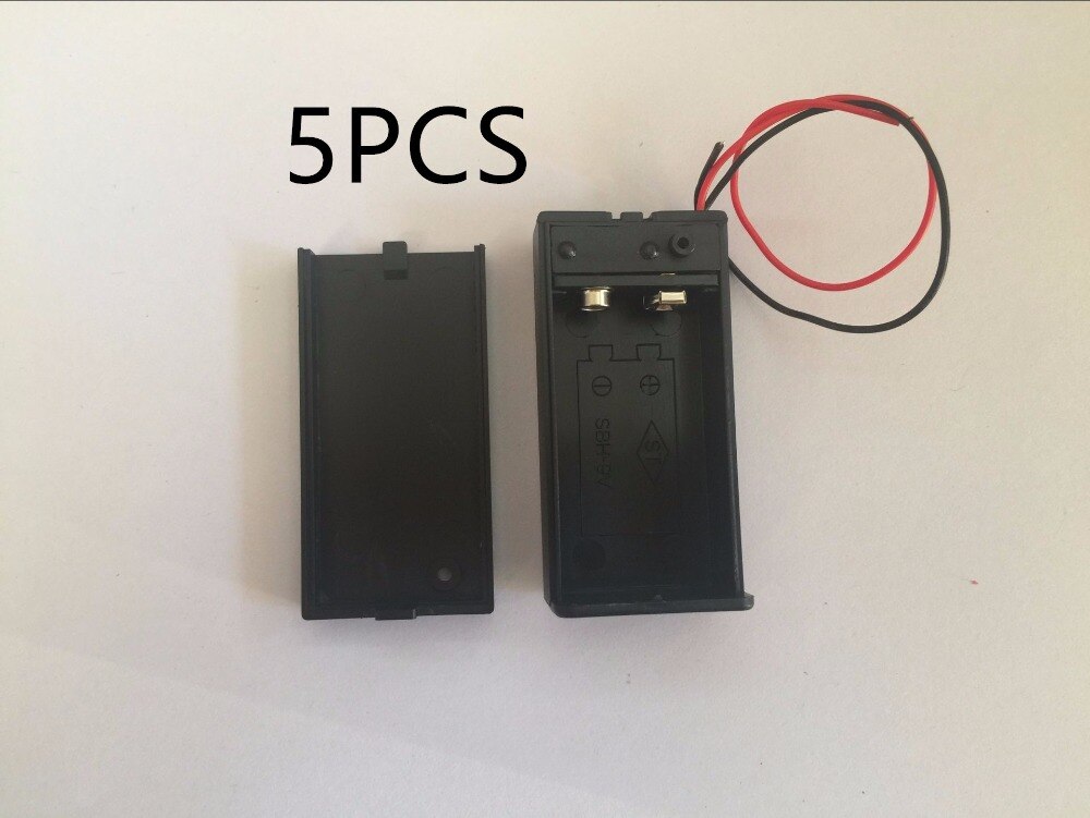 5 stks 9 v Batterij Houder Box Case met Wire Lead AAN/UIT Schakelaar Cover Case