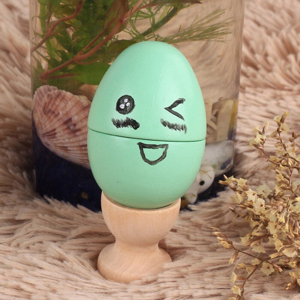 6PCS Wooden Egg Holder Household Kitchen Eggs Holding Cups Tabletop Egg Tray Container Wood Storage Holder