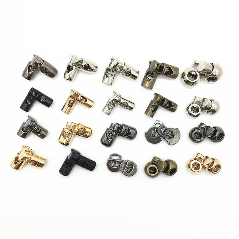 Metall Schnur Schloss Schnur Stopper Schaltet Clip Bekleidung Bungee Schnur Schloss Doppel-und Einzel Zubehör Kleidung Push-Lock Clips 5 stücke