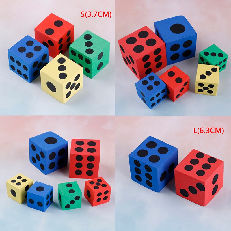 Espuma dot dice melhor promoção cor aleatória acrílico canto redondo dados 6 face morrer jogos de mesa portátil dados 1pc