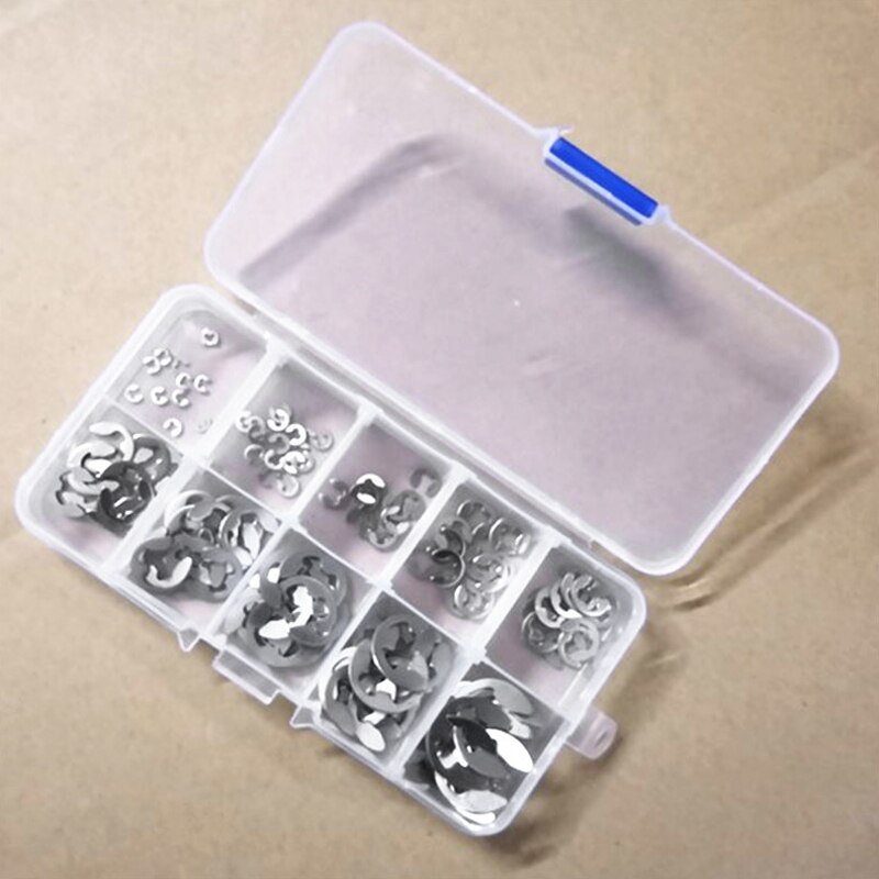 120Pcs/Lot 304 Stainless Steel Stainless Steel E Clip Washer assortment Kit Circlip Retaining Ring for Shaft Fastener M1.5~M10