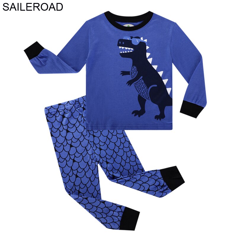 Saileroad Kids Katoenen Pyjama Dinosaurus Print Baby Winter Pyjama Voor Slijtage Slaapkamer Jongen Pijama Set Sleeper Kinderen Pyjama: 7001 same picture / 24M