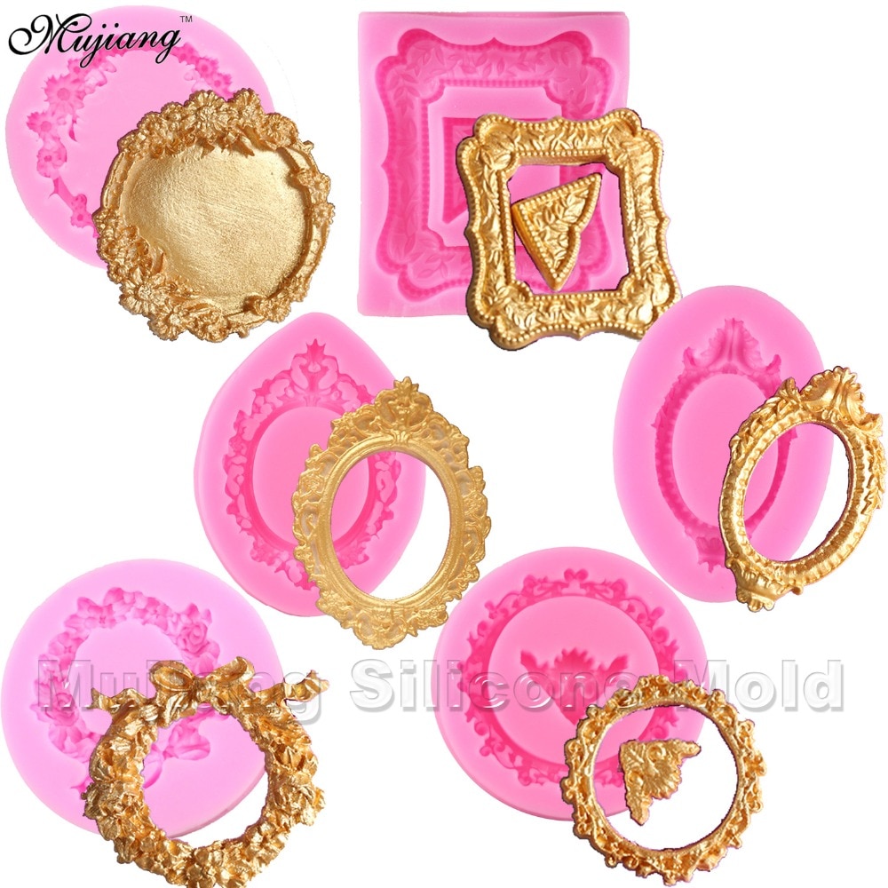 DIY Spiegel Fondant Kuchen Dekorieren Werkzeug Rahmen Cupcake Schokolade Hochzeitstorte Grenze Silikonformen Küche Backformen