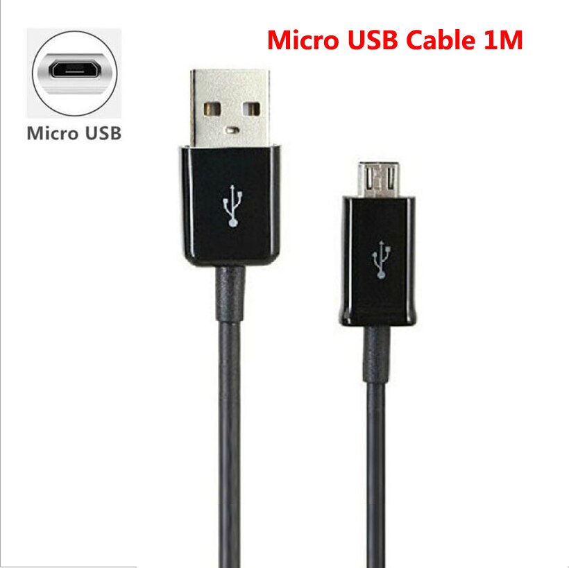 Teléfono Micro USB Cable cargador para Samsung J2 J3 J5 J7 Redmi Note 4 5 5A Pro LG K4 K8 K10 Android USB cargador de Cable: Only Cable Black