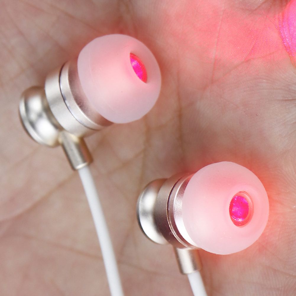 Tinnitus infrared earplugs usb + type c with silicone ear canal cover, red light therapy 650 nm red light ear therapy devices