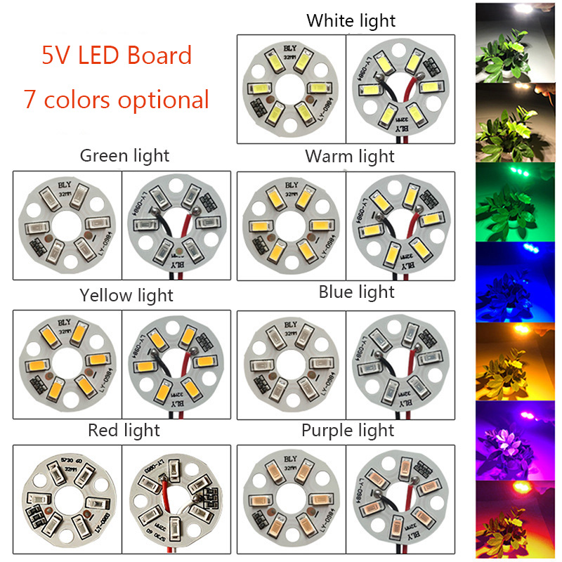 Chip de luces LED de colores, placa de bombilla de transformación redonda, fuente de luz, diámetro de 32MM, verde, azul, rojo, Morado, blanco, 5/10 piezas, 3W