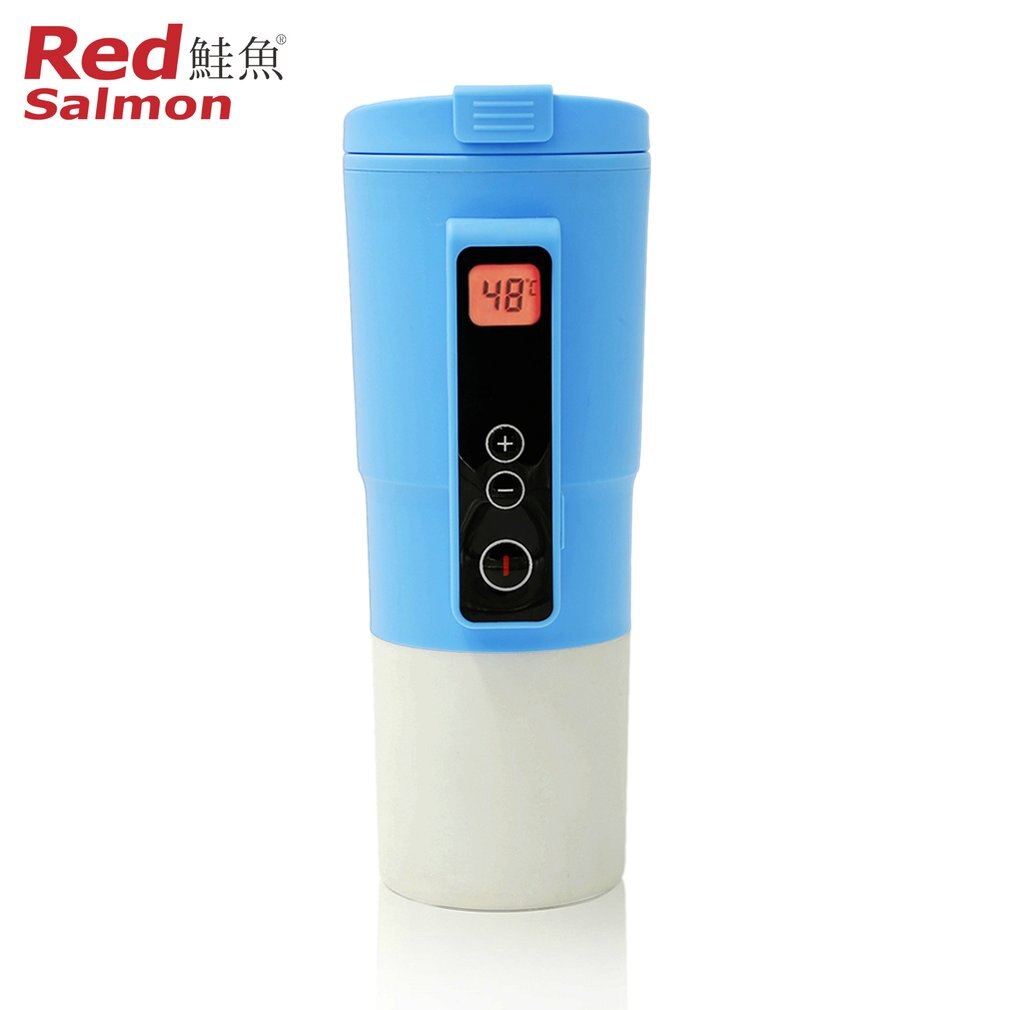 Intelligente Auto Thermosfles Auto Verwarming Cup Verstelbare Temperatuur Kokend Mok Digitale Display Ketel Voertuig Thermos: Blauw