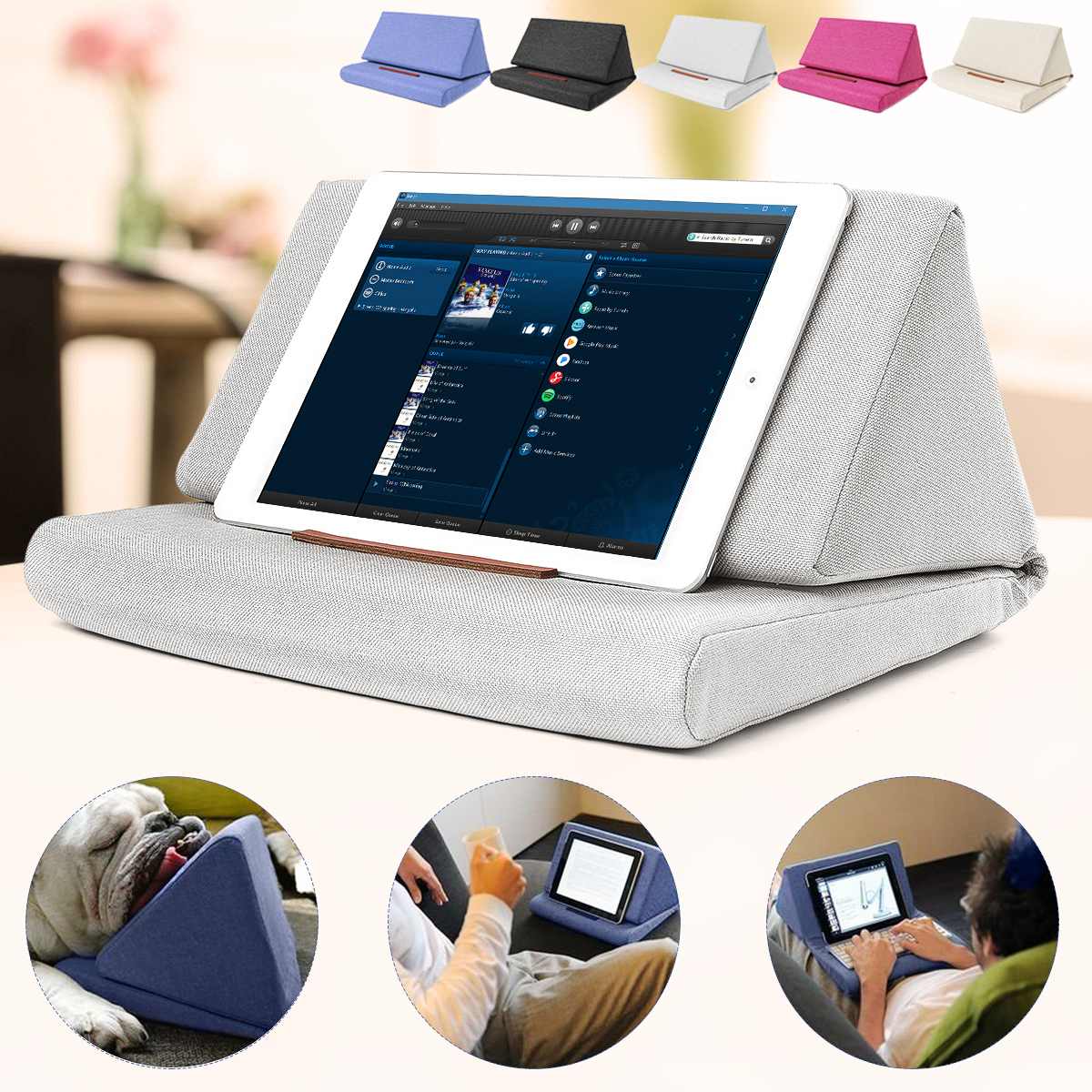 Multi-function Laptop Cushion Holder Colorful Lapdesk Tablet Stand Pillow Polyester Cutton PC Reading Bracket Pillow for ipad