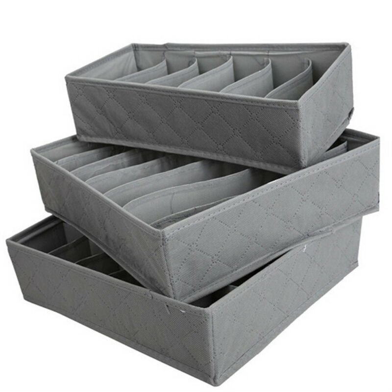 Storage Drawer 3 Pack Drawer Divider Closet Underwear Socks Tie Box Organizer Container Storage