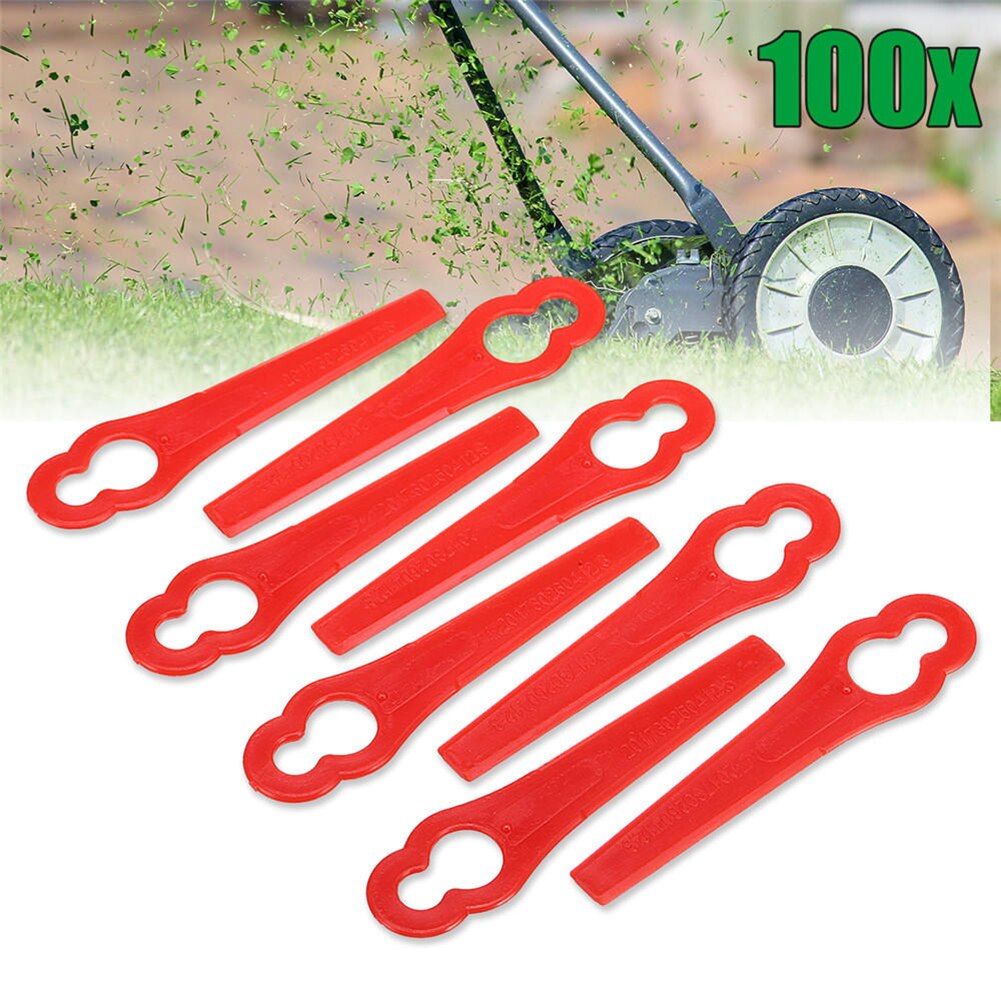 100Pcs Plastic Messen Voor Gras Trimmer Bosmaaier Vervanging Deel Voor Florabest Gras Trimmer Bosmaaier