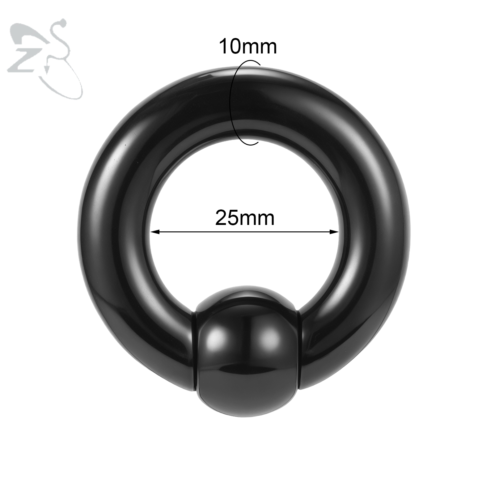 ZS 1PC Acrylic Hoop Septum Ring Black Color CBR/BCR Closure Ball Nose Ring Large Big Gauge Earrings 12G to 00G Daith Piercing: Blue Zinc Plated