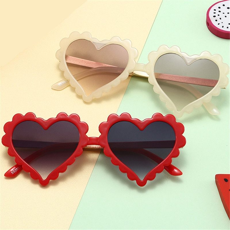 Kottdo hjerte låve solbriller låve plast søte solbriller til jenter takrenne gradient solbriller  uv400 gafas