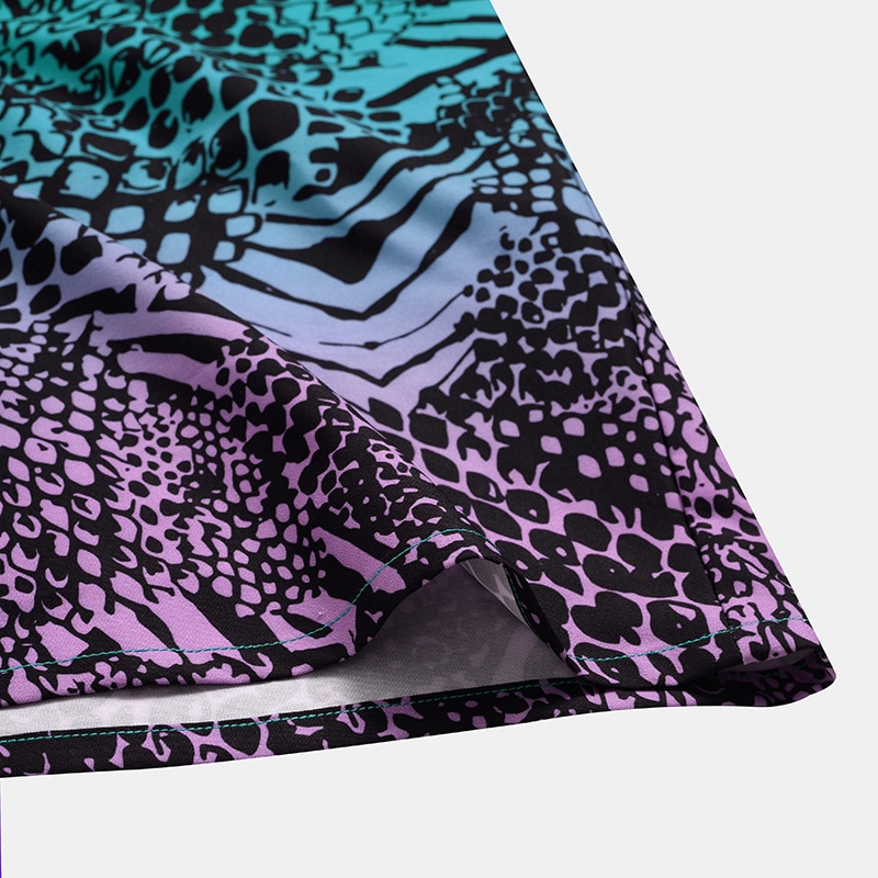 Camisa estampada con de serpiente para hombre, novedad del en camisas de manga corta con botones hasta abajo, camisa Social informal para hombre, camisa masculina