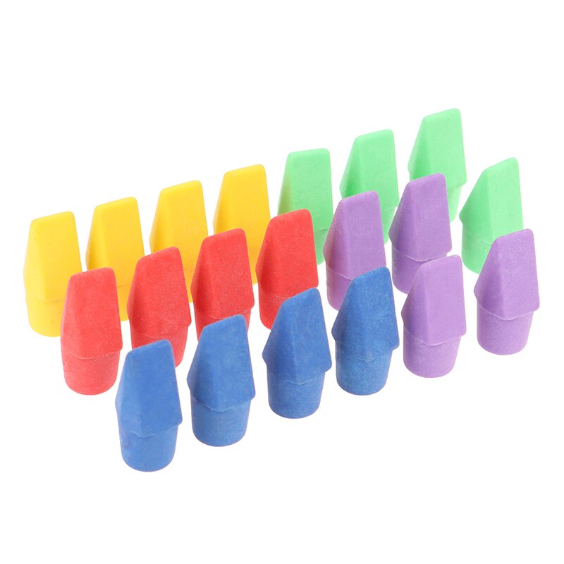 Lot de 30 gommes colorées pour crayons - Fournitures scolaires et de bureau