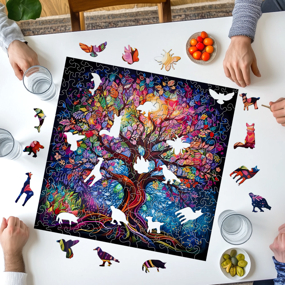 Adult Wooden Puzzle - Tree of Life - Unique Irregular Animal Shape Puzzle - for Teenagers and Adults