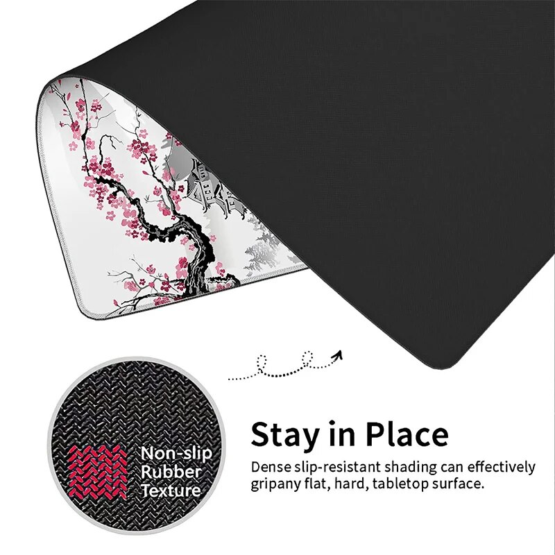 Alfombrilla de ratón Gaming XL Home HD Sakura japonesa flor de cerezo XXL teclado antideslizante alfombra de oficina alfombrilla de ratón para ordenador portátil