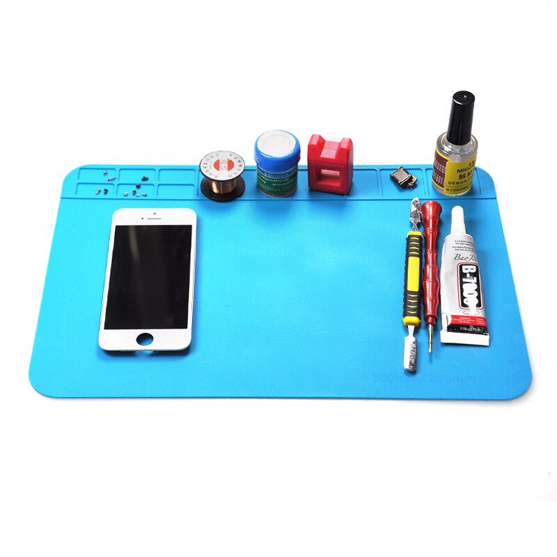 1PCS 300*200mm Insulation Mat Heat-Resistant Silicon Soldering Mat Work Pad Desk Platform Solder Rework Repair Tool For Welding