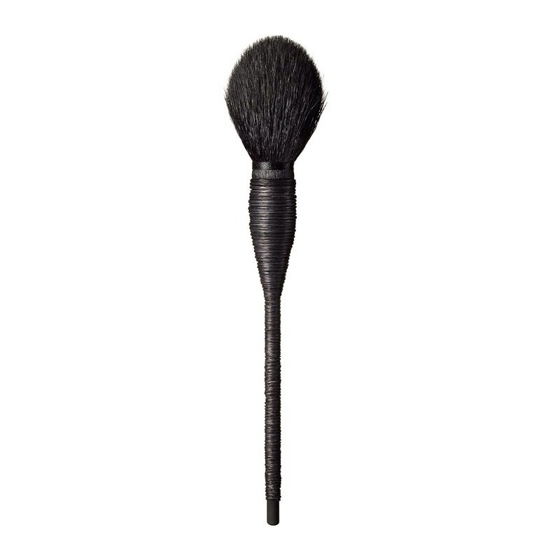 Professionel flad gedeuld rattan makeup børste kosmetisk blush pudder foundation make up skønhedsbørster: Sort