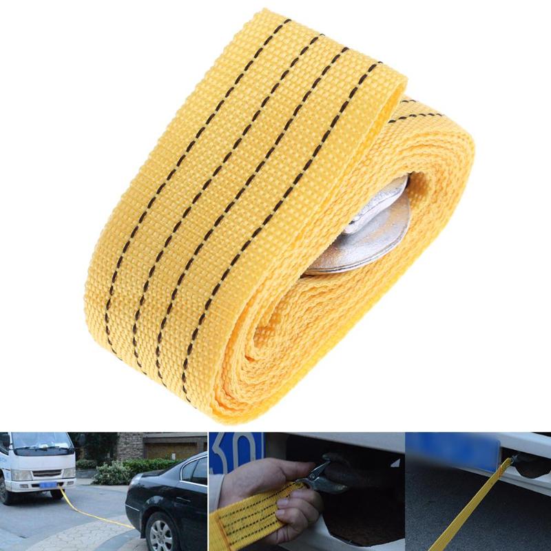 3Ton 4m Car Towing Rope Tow Cable Strap Towing Pull Rope with Hooks for Heavy Duty Car Emergency