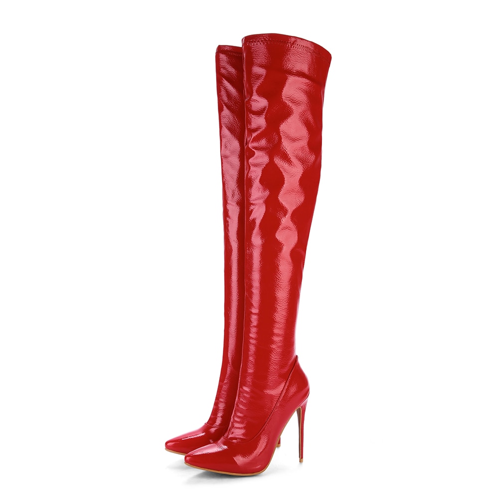 DoraTasia Plus Größe 48 Spitz Frauen Schuhe Stiefel sexy dünn hoch Hacke Party Schuh frau Winter ovet sterben knie Stiefel