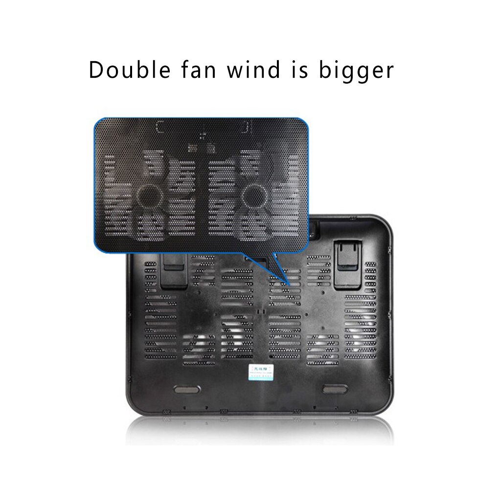 14 zoll Notizbuch Kühler 5v Dual Fan USB Externe Laptop Kühlung Pad Dünne Stand hoch Geschwindigkeit Stille Metall Tafel Fan
