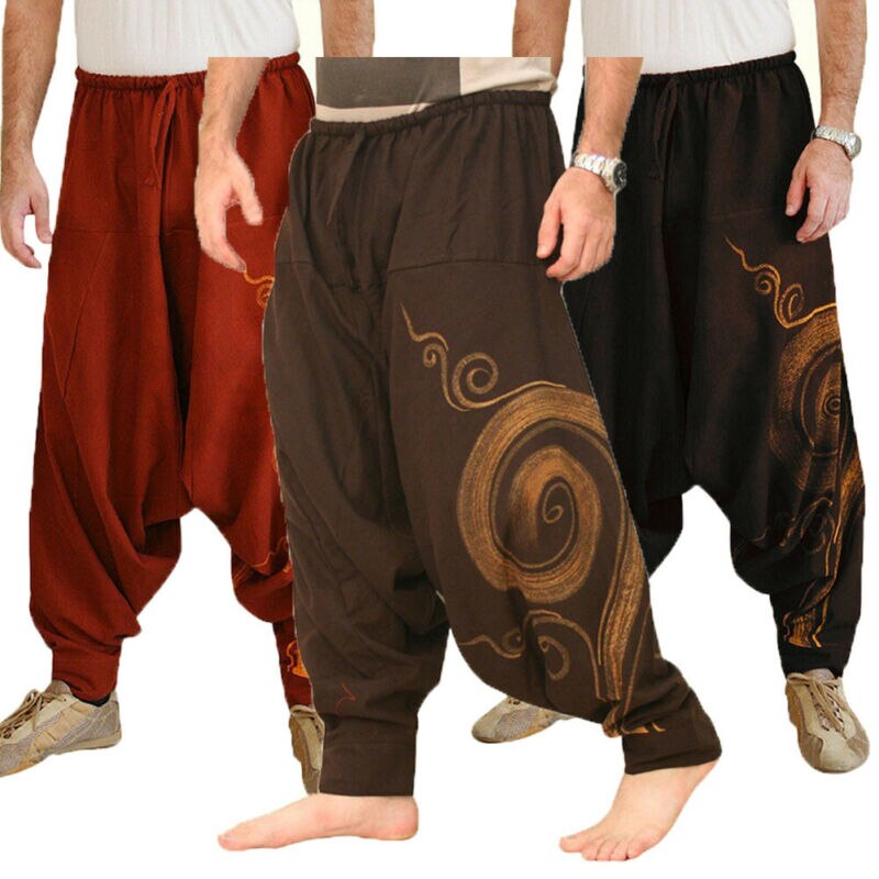 Herfst Mode Mannen Casual Losse Baggy Broek Mannelijke Druppel Kruis Aladdin Ali Baba Yoga Wijde Pijpen Harembroek Outfits plus Size