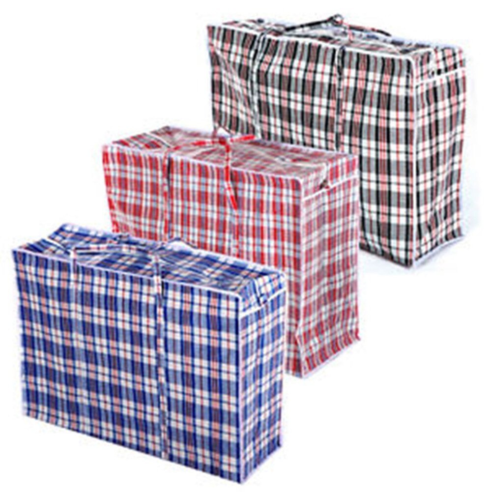 Jumbo vasketøjsposer lynlås genanvendelig stor stærk shopping opbevaringspose: 50