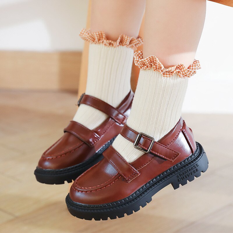 Leuke Lattice Gedrukt Baby Sokken Lente Herfst Zachte Baby Meisje Korte Sokken Voor Kinderen Kant Effen Kleur Kinderen Peuter Sokken