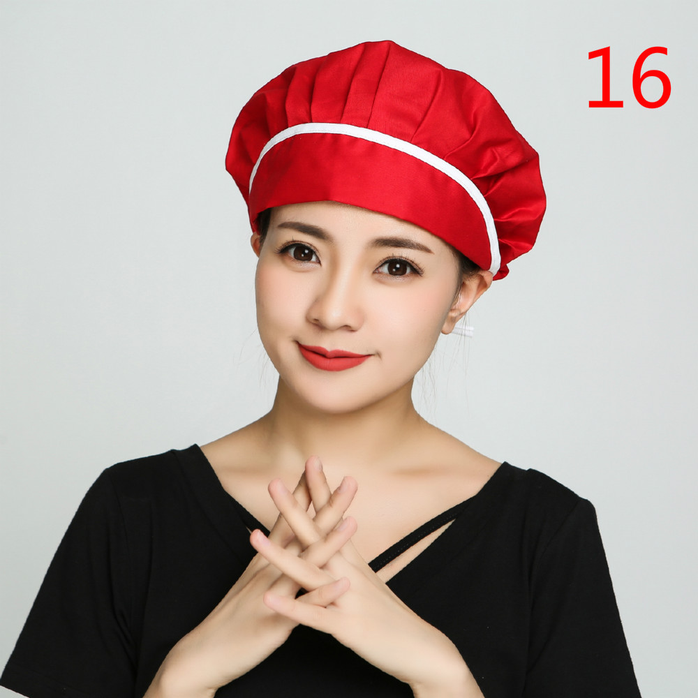 Chapeau de Chef pour hommes et femmes, uniforme de Chef cuisinier, de boulanger, de café, de Restaurant, d'hôtel, de boulangerie, chapeaux de travail, casquettes anti-poussière respirantes pour atelier: 16