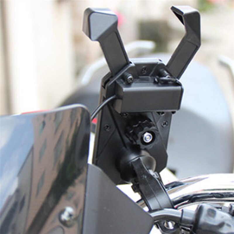 Motorfiets Lader Mobiele Telefoon Mount Houder Klem Met Usb Lader Atv Gps Houder