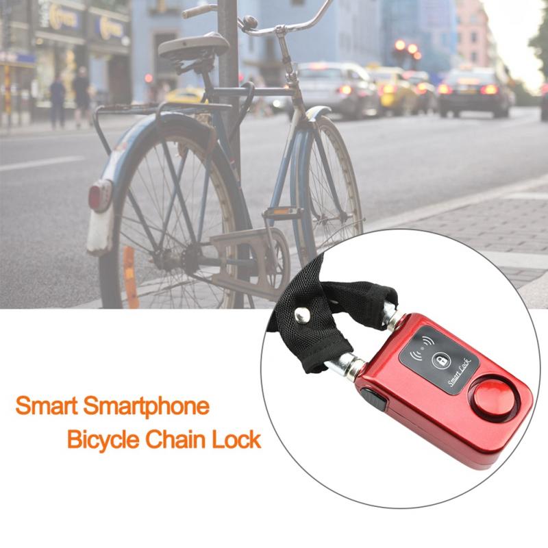 Y797G Waterdichte Smart Kettingslot Bluetooth Fietsketting Lock Anti Diefstal Smartphone Controle Lock Rood