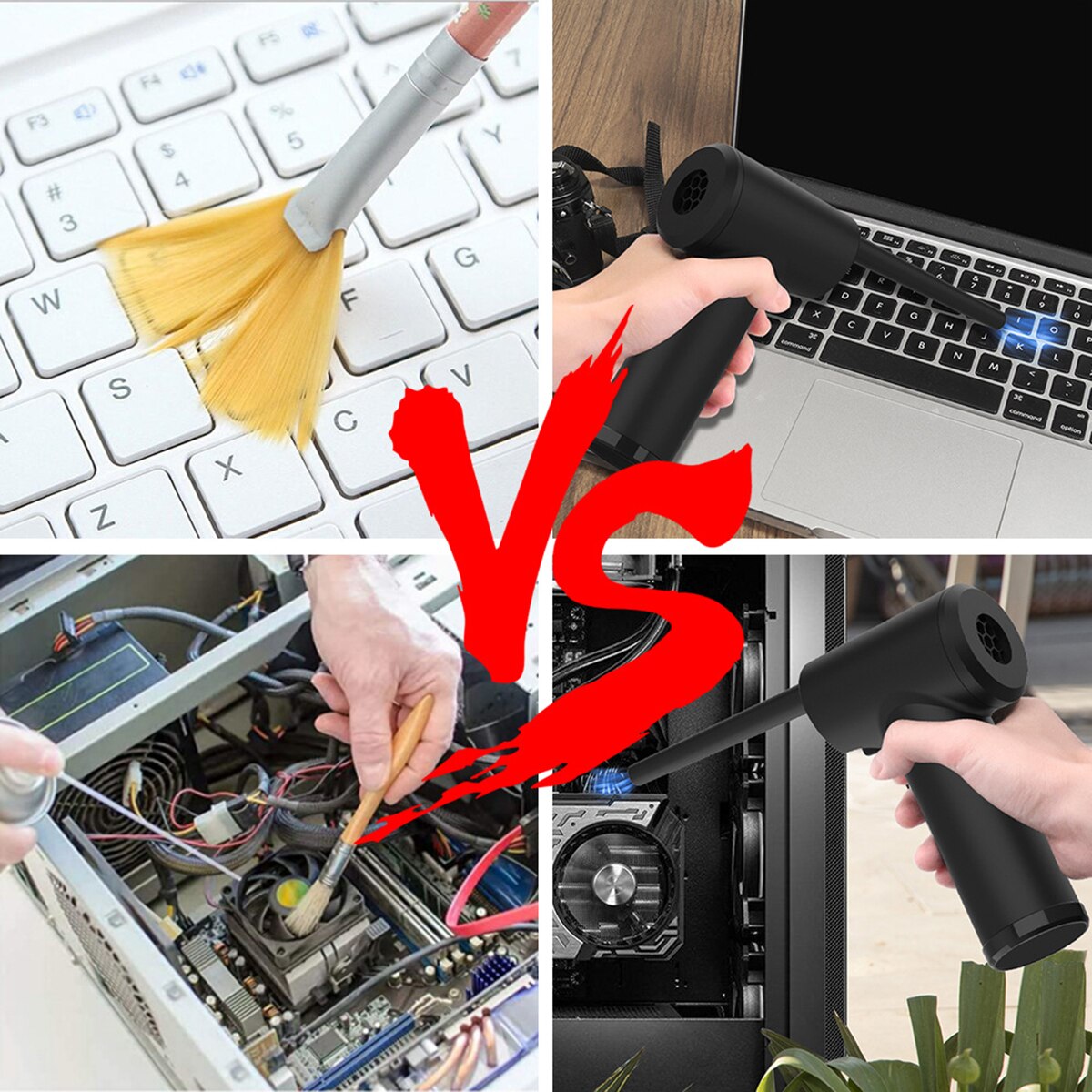 51000RPM Wireless Air Duster Adjustable Cordless Air Blower Compressed Dust Blowing Gun Handheld Keyboard PC Camera Cleaner