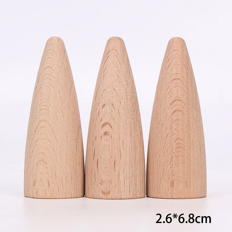 3pcs Beech Wooden Dolls Handmade Painting Loose Parts DIY Painting Wood Honeycomb Mushrooms Cones Droplets Acorns Toy: set 10
