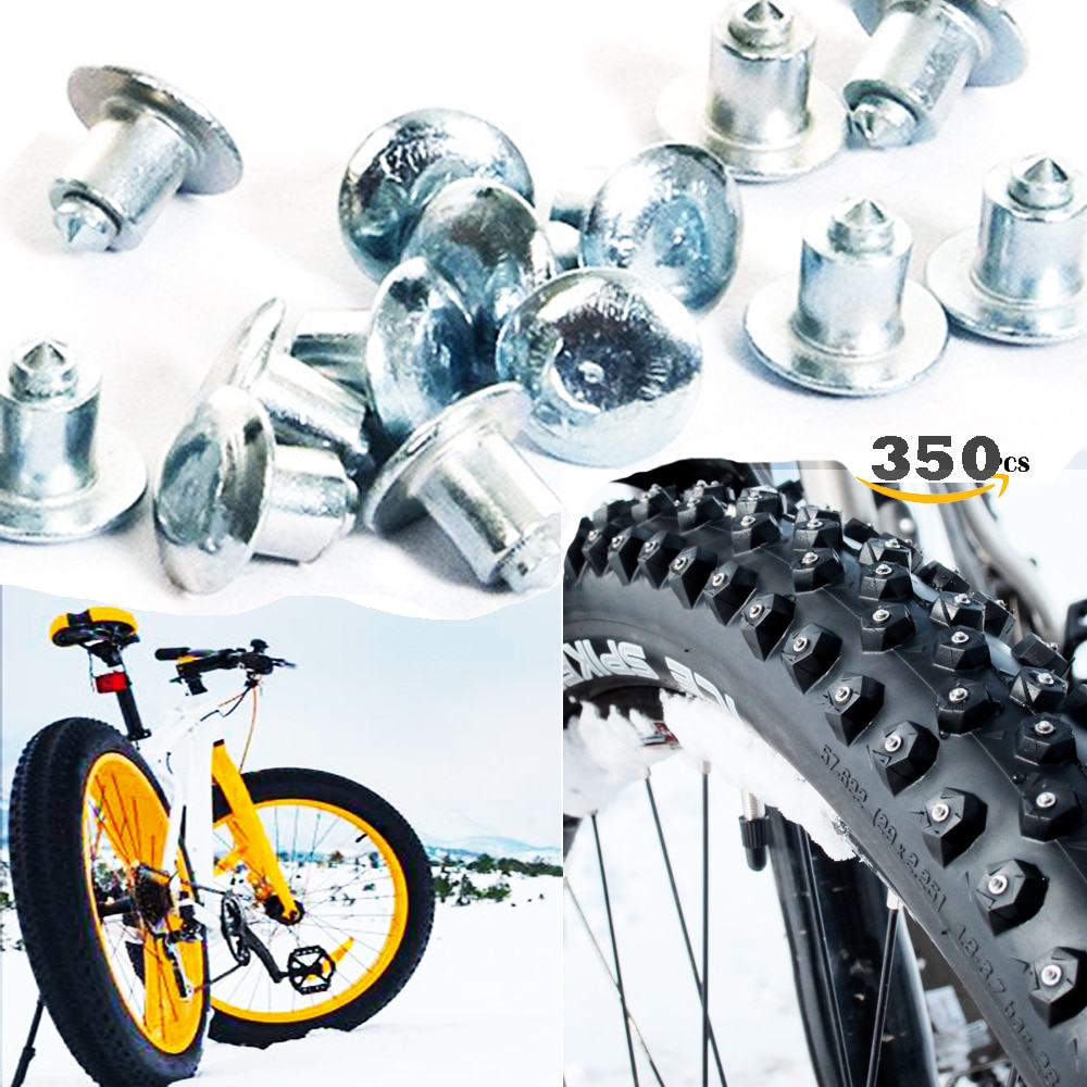 350 stk 6.5mm/0.26 "vinter besat mountainbike pigge til fedt cykel montering dæk sne studs aluminium dæk studs skarpe hårdmetal tip
