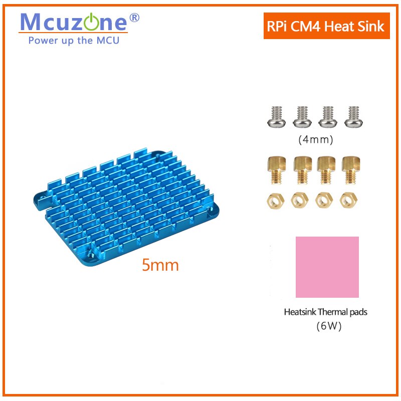 Raspberry pi calcula o módulo 4 cm4 refrigerador do dissipador de calor wifi 40*55mm: heat sink 5mm