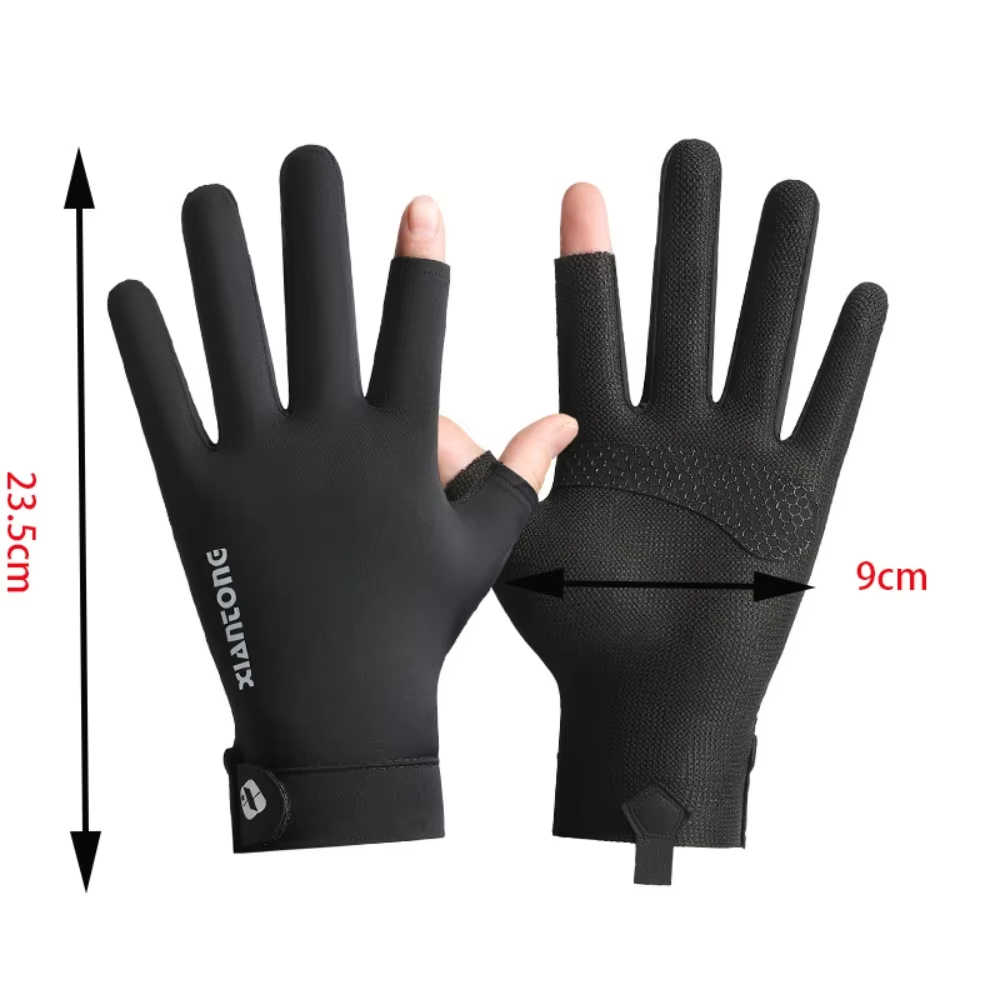 Zomer UV-beschermingshandschoenen Twee vingerloze antisliphandschoenen voor heren Dames Ademende handschoenen voor autorijden Fietsen Klimmen Workout