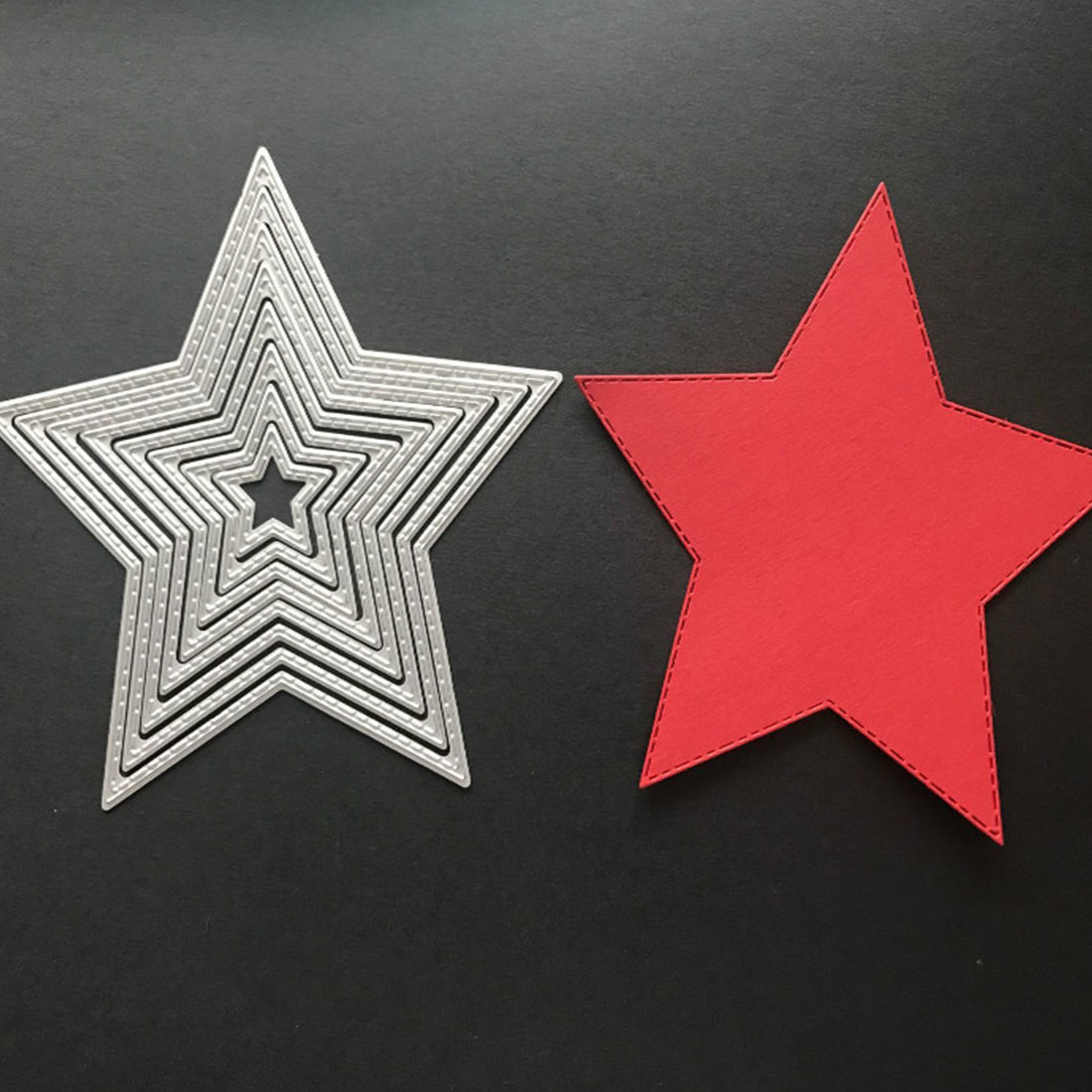 Pop 8 Stks/partij Basic Sterren Die Cuts Metalen Stansen Sterft Stencils Scrapbooking Tool Embossing Map
