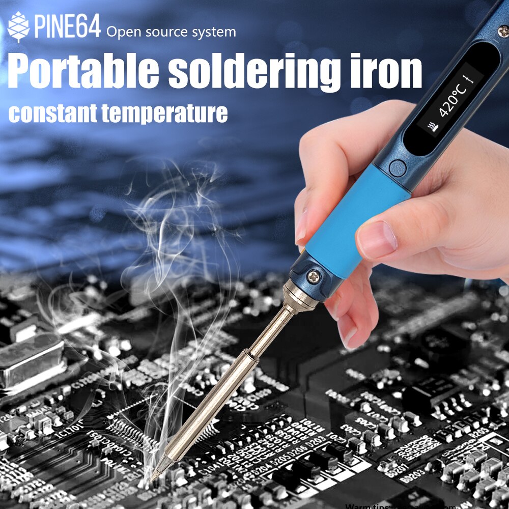 Pine64 Pinecil Smart Mini Portable Soldering Iron Dual Power USB-C DC5525 DC Jack Welding Tool with B2 BC2 KU C1 Tip