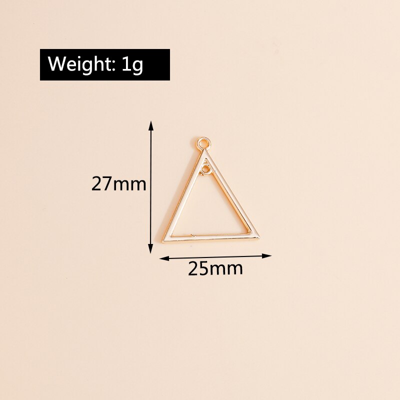 20 Stks/partij 25*27Mm Driehoek Vorm Charms Metal Hollow Frame Blank Connector Charmes Hanger Diy Ketting Oorbellen Sieraden maken