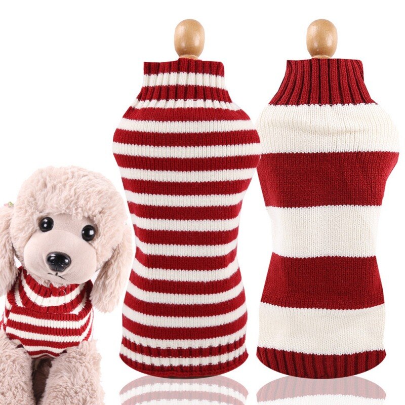 Hond Trui Kerst Rood Wit Gestreepte Honden Puppy Kitten Katten Pet Winter Warm Gebreide Jas Trui