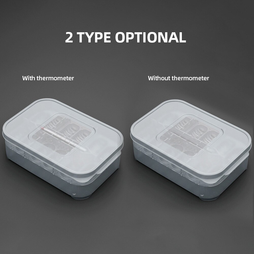 Plastic 12 Holes Reptile Egg Incubation Tray With Thermometer Incubating Snake Eggs Incubation Tool