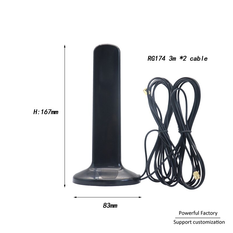Magnetisk montering 2g 3g 4g 5g router modem mimo eksternt panel kvittering signal antenne 1 stk.