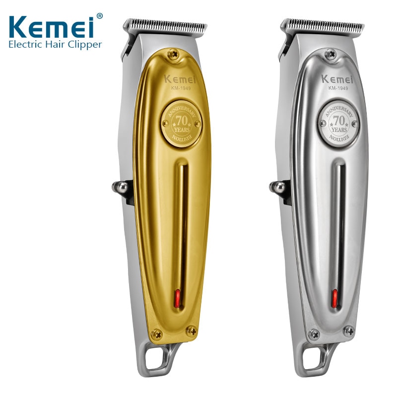 Kemei Hair Clipper All Metal Men Electric Cordless Hair Trimmer 0mm Baldheaded T Blade Finish Haircut Machine 1949