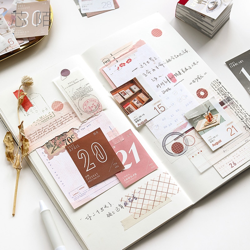 Morandi hukommelse mini desktop papir kalender daglig planlægning tabel planlægger årlig dagsorden arrangør 365 dage at gøre liste bog