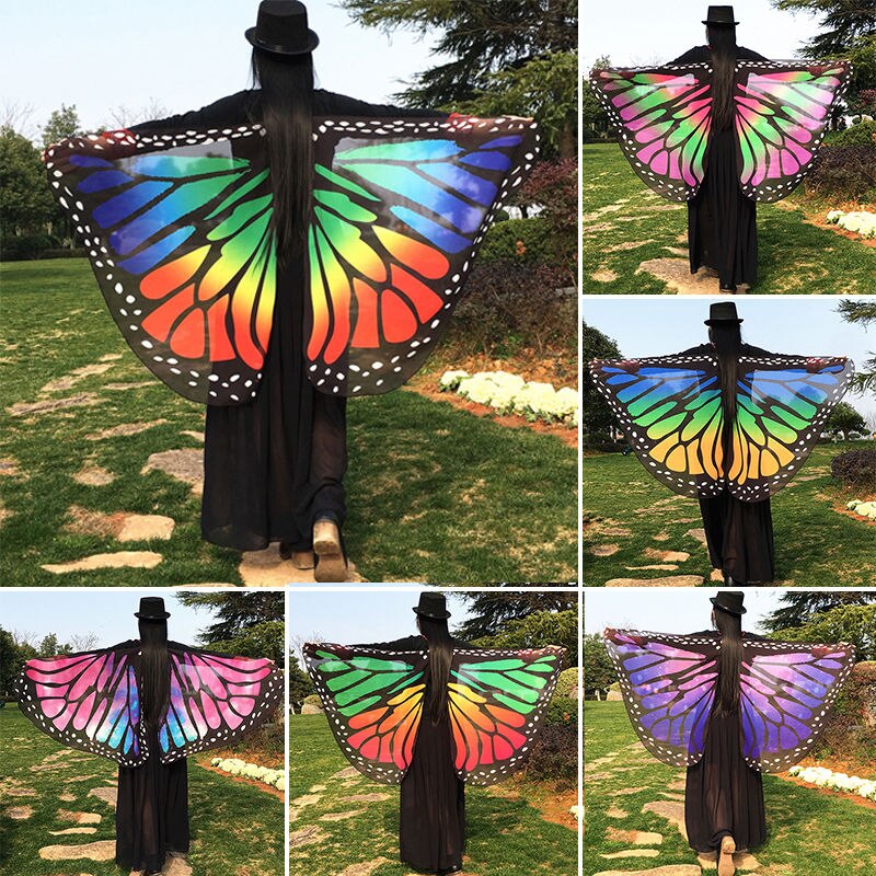 Alas de mariposa de tela suave de varios estilos para mujer, vestido de hadas, envoltura de playa, accesorio de disfraz