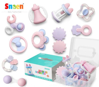 10 Stuks Set Baby Veiligheid Rammelaar Tanden Bijten Speelgoed Bijtring Baby Rammelaar Sensory Speelgoed Beste Cadeau Voor Kinderen Snaen