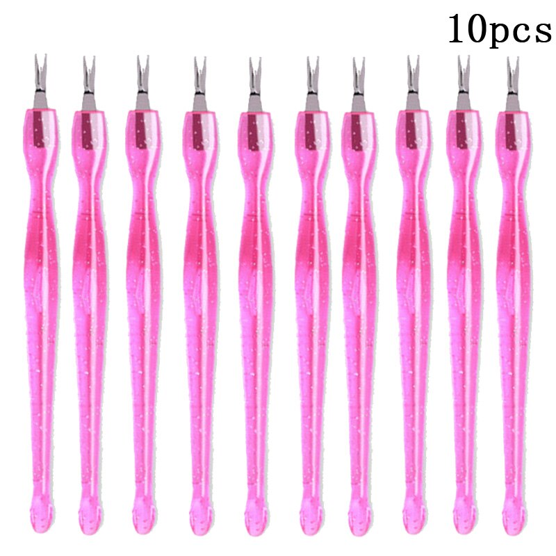 Empujador de cutículas de acero inoxidable, 1/5/10 Uds., herramienta de manicura, tenedor con piel muerta, alicates, cortador de cutículas: Amarillo claro